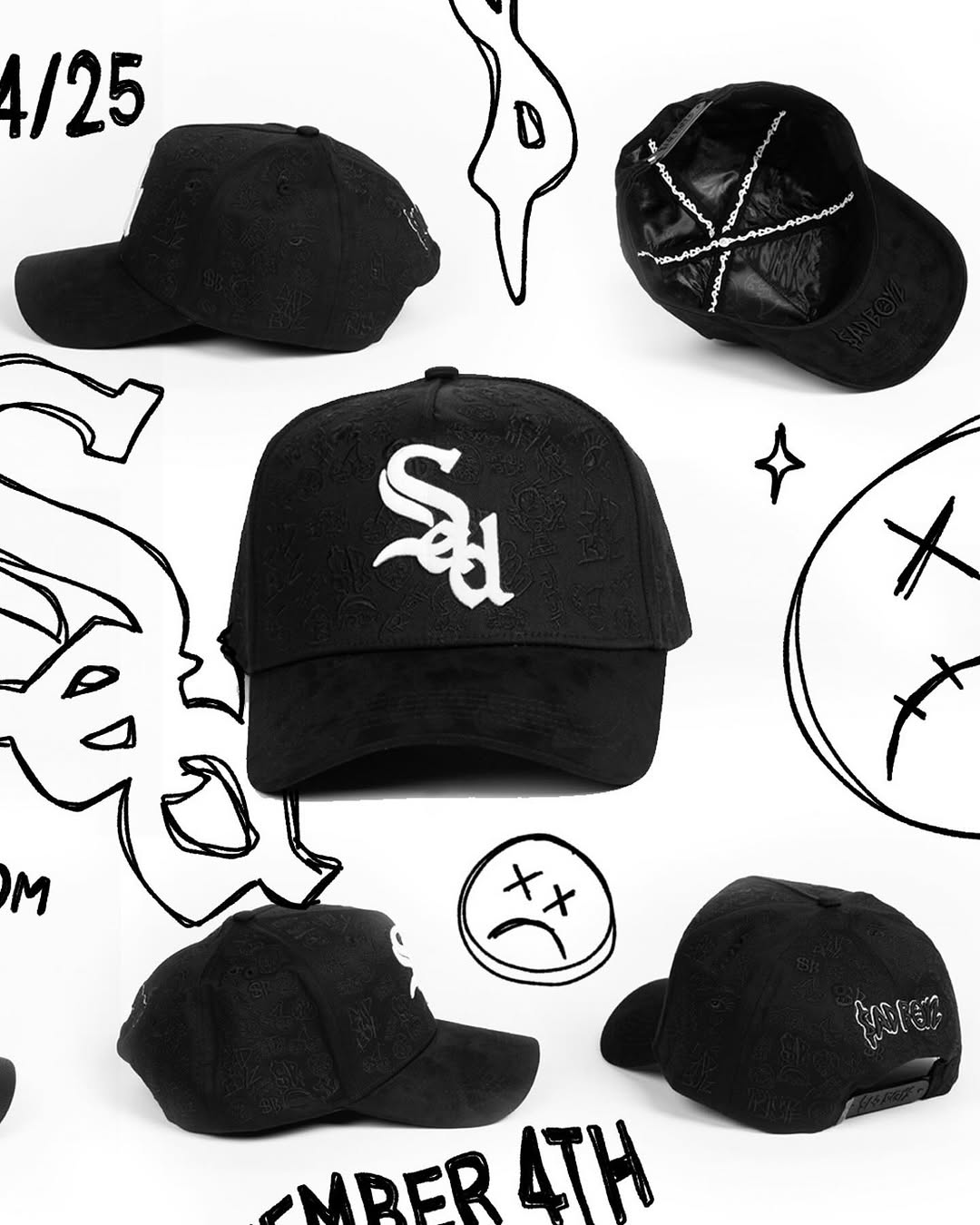 Junior H SAD HAT BLACK